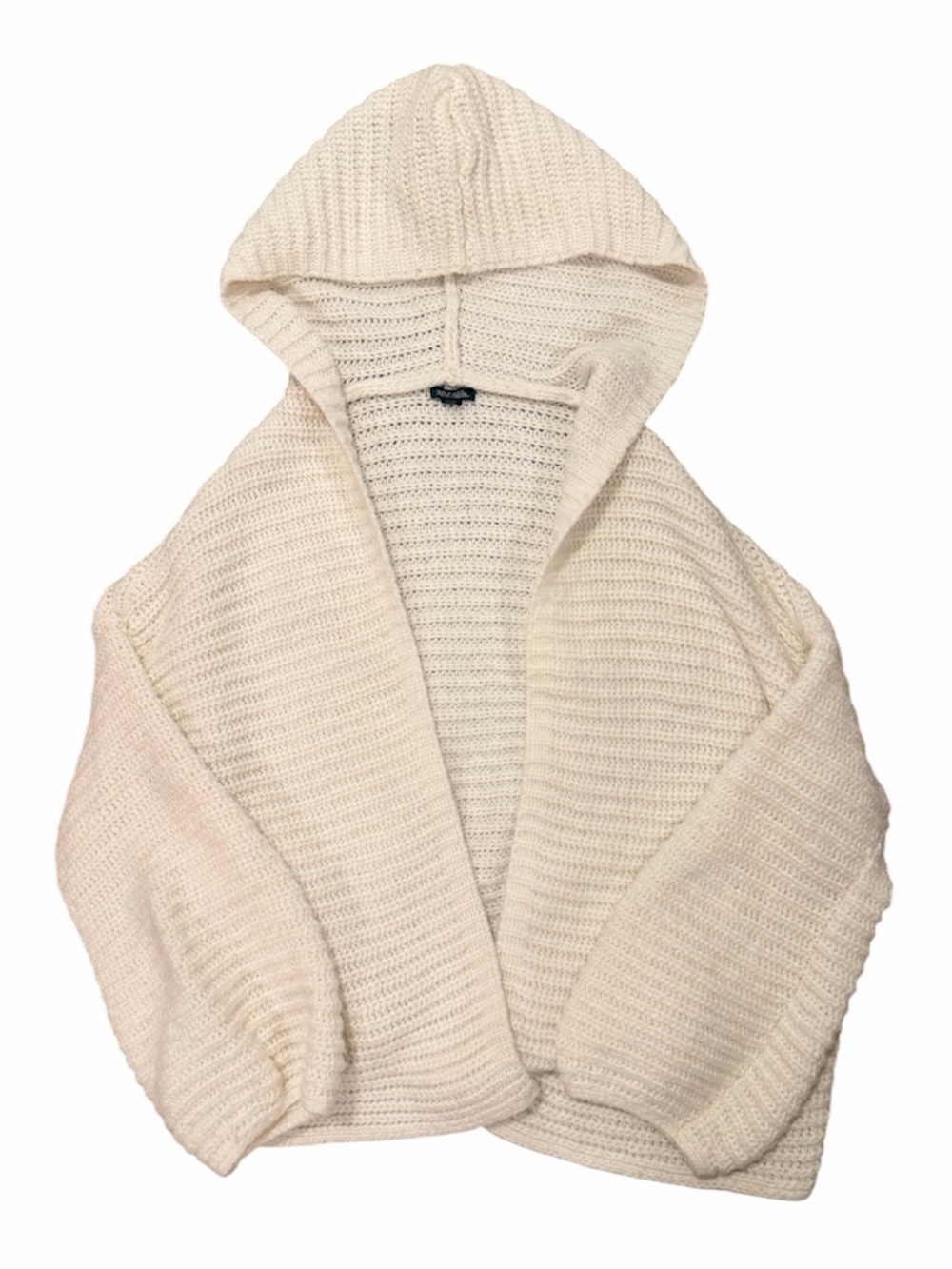 wild fable Cream Hooded Open-Front Knit Cardigan